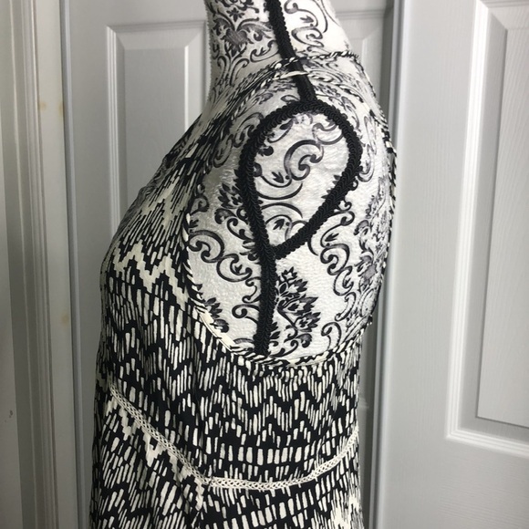 Lorimer Black White Aztec Print Strappy Dress S - Picture 3 of 7